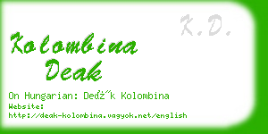 kolombina deak business card